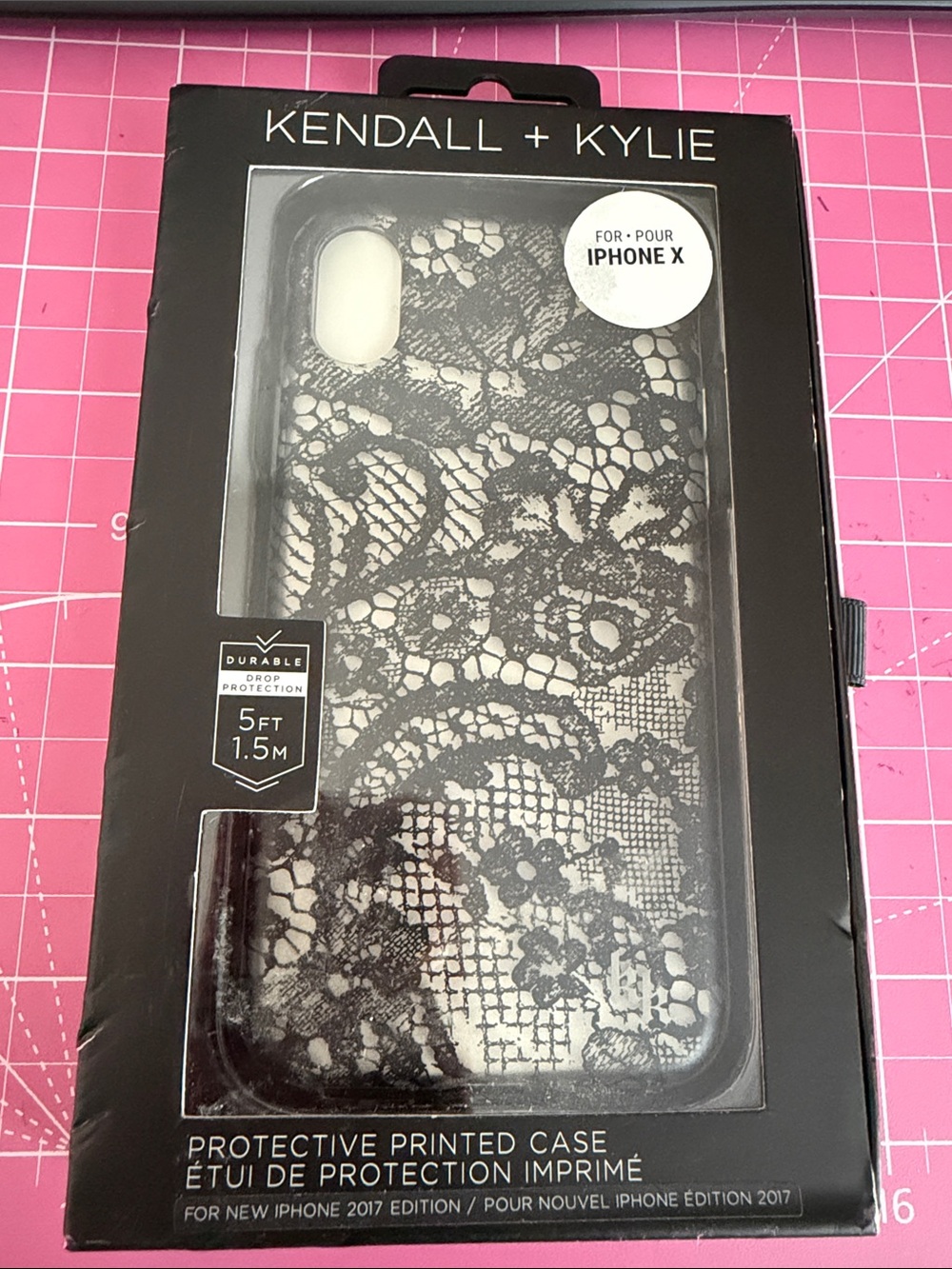 Kendall & Kylie Black Lace Pattern iPhone X Case New!